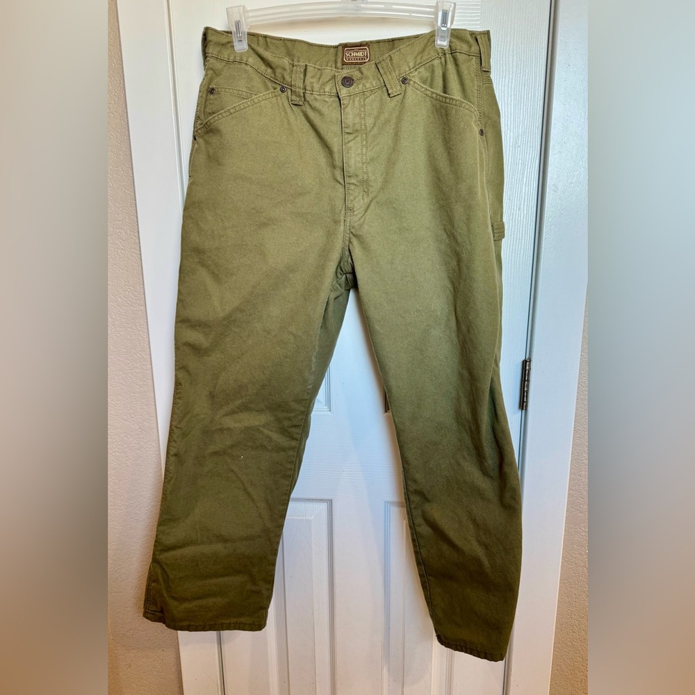 C.E. Schmidt Workwear Men's olive flannel lined jeans